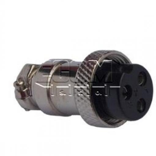 Mikrofonní zásuvka Cannon 3-pólová, kabelová, kovová