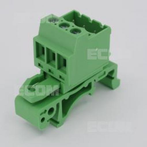 Svorkovnice na DIN lištu DEG 2EDG-UDB-5.08-03P, 3 póly, 320 V / 12 A, zelená