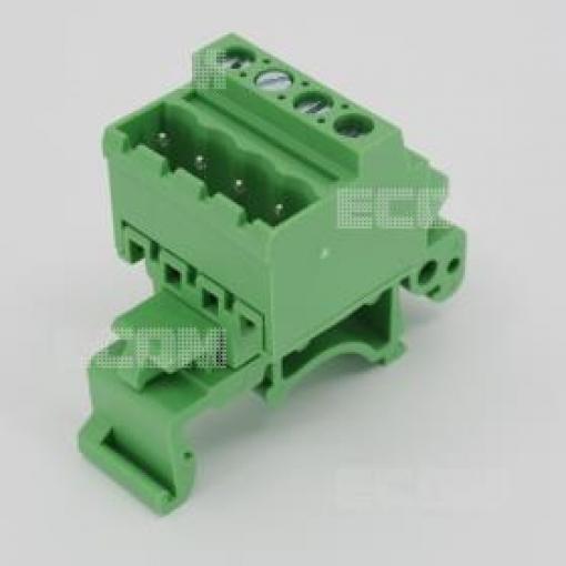 Svorkovnice na DIN lištu DEG 2EDG-UDB-5.08-04P, 4 póly, 320 V / 12 A, zelená