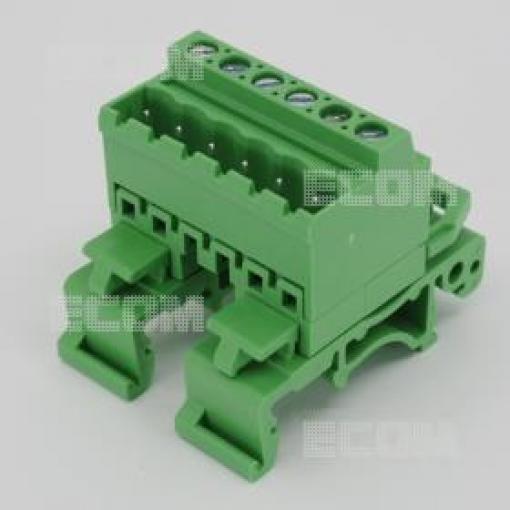 Svorkovnice na DIN lištu 2EDG-UDB-5.08-06P-14, 6 pólů, 320 V / 12 A, zelená