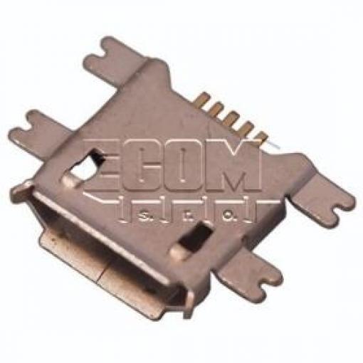 Konektor mikro USB B, zásuvka, 1×5 pinů, 90°, SMD, pozlacený