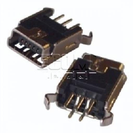 Konektor mini USB B, zásuvka, 5 pinů, rovné vývody