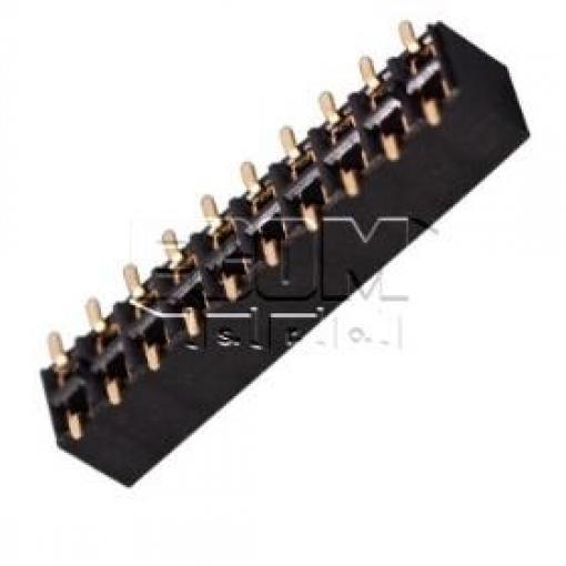 Dutinková lišta DS1023-15-2X10, 5,0 mm, 2řadá × 10 kontaktů, SMD