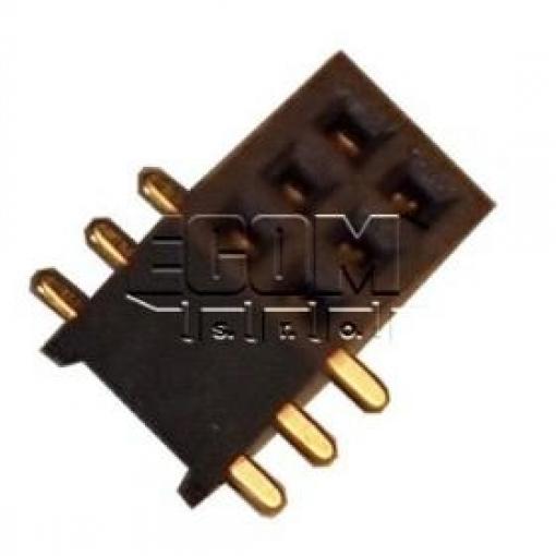 Dutinková lišta DS1065-05, 2×3 kontakty, rozteč 1,27 mm, SMD