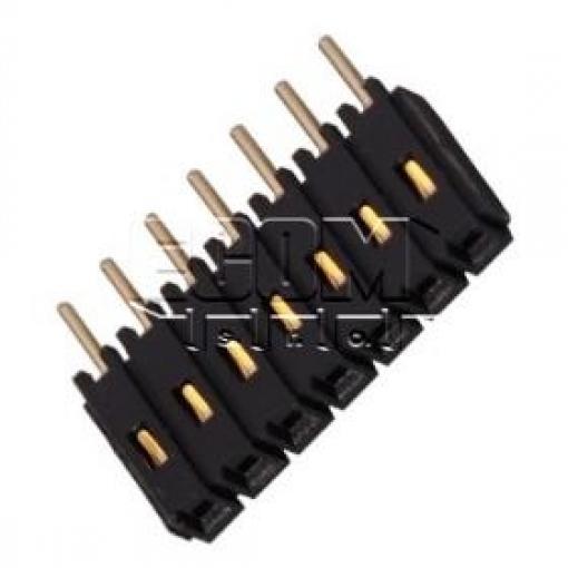 Dutinková lišta 1řadá × 7 kontaktů, rozteč 2,54 mm, Au, rovné vývody
