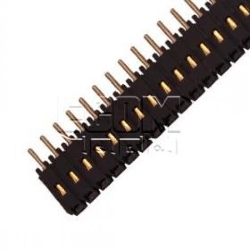 Dutinková lišta 1×15 kontaktů, rozteč 2,54 mm, přímé vývody, Au