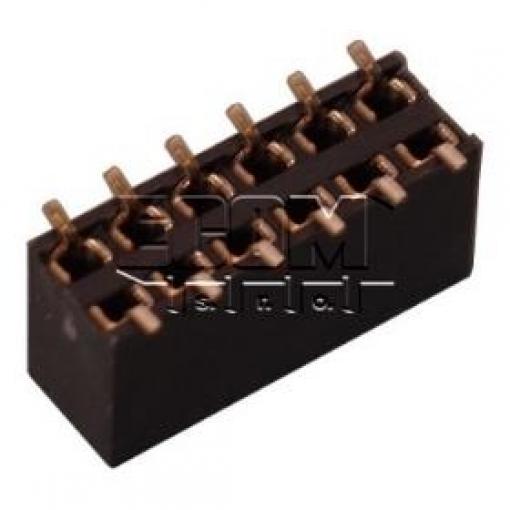 Dutinková lišta C2816-12BDGHNTR, 2×6 SMD, rozteč 2,54 mm