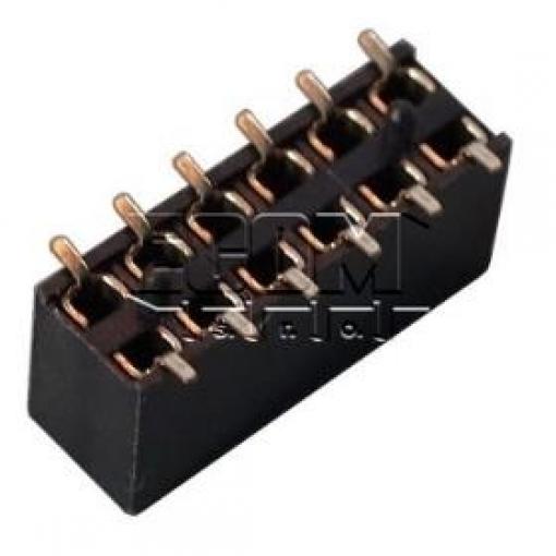 Dutinková lišta C2816-12BDGHYTR, 2×6, rozteč 2,54 mm, SMD
