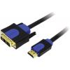 LogiLink DVI / HDMI kabelový adaptér DVI-D 18 + 1 pól Zástrčka, Zástrčka HDMI-A 5.00 m černá CHB3105 pozlacené kontakty, lze šroubovat DVI kabel