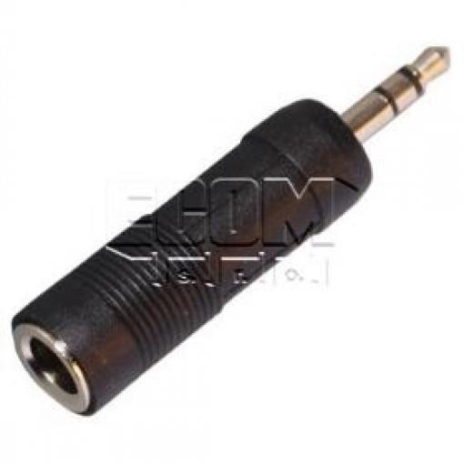 Adaptér jack 3,5 mm vidlice – 6,3 mm zásuvka, stereo