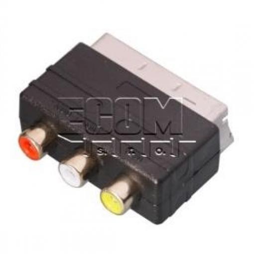 Adaptér SCART vidlice → 3× CINCH zásuvka