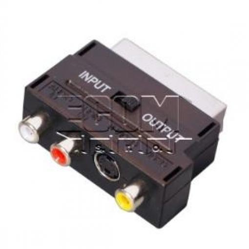 Adaptér SCART vidlice → 3× CINCH zásuvka + S-VIDEO, SCARTW-3RCAG-PS