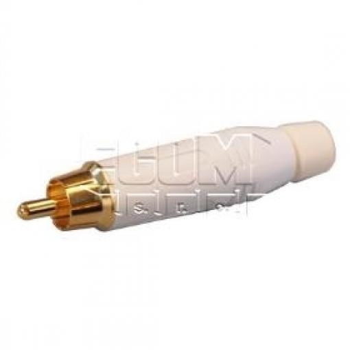 Vidlice RCA CINCH ACPR-WHT, kovový kryt, bílá