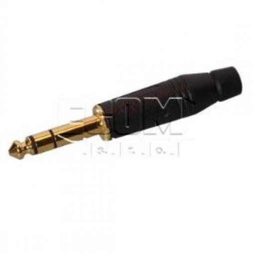 Jack vidlice 6,3 mm stereo AMP ACPS-GB-AU, pozlacená, kryt kov
