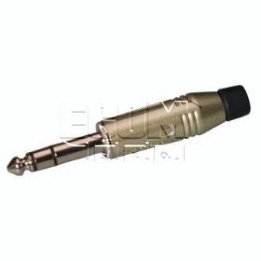 Jack vidlice souosá 6,3 mm, stereo, kryt kov, šedá, AMP ACPS-GN