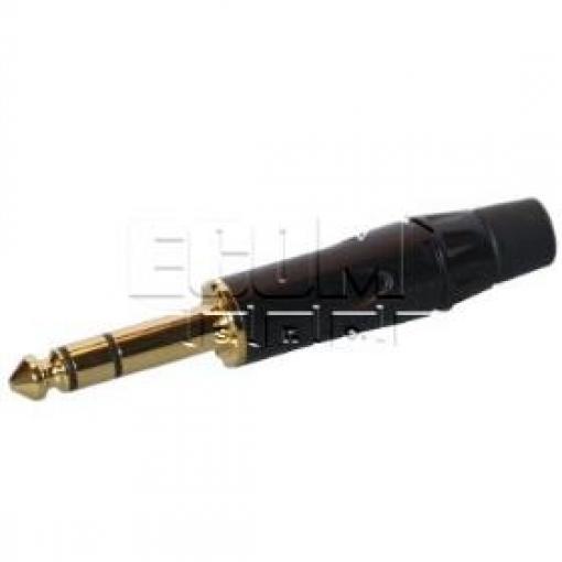 Jack vidlice 6,3 mm stereo AMP ACPS-KB-AU, pozlacená, kryt kov