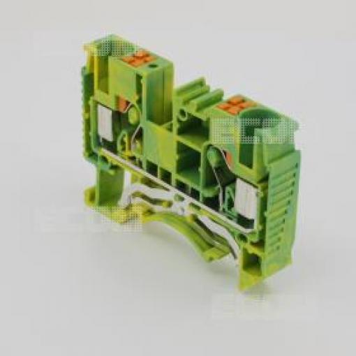 Svorka na DIN lištu DS6-PE-01P-1C, žlutozelená, DEG
