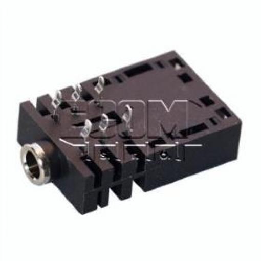 Jack zásuvka 3,5 mm stereo ACJS-NH35, 90°, s vypínačem
