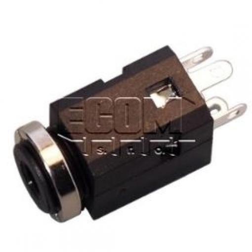 Jack zásuvka 3,5 mm stereo, panelová, s vypínačem FC681374V