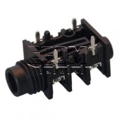 Zásuvka Jack 6,3 mm ACJM-HHOP, panelová, mono, s vypínačem