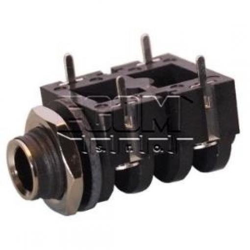 Zásuvka jack 6,3 mm ACJM-MH, panelová, mono, s vypínačem