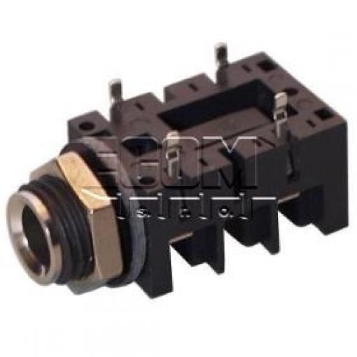 Jack zásuvka 6,3 mm ACJM-MHDR, panelová, mono, s vypínačem