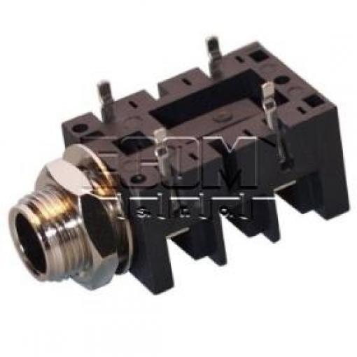 Jack zásuvka 6,3 mm ACJM-MHDRM, panelová, mono, s vypínačem