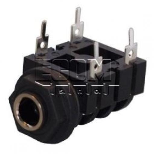 Jack zásuvka 6,3 mm ACJM-PC, panelová, mono, s vypínačem