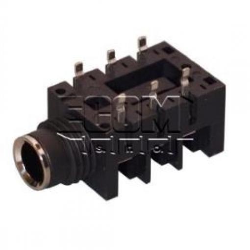 Jack zásuvka 6,3 mm stereo ACJS-HHDR, panel, 2× zdířka, spínač