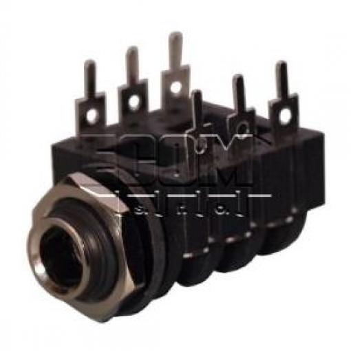 Jack zásuvka ACJS-MC, 6,3 mm, stereo, panel, plast
