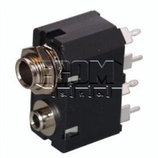 Jack zásuvka ACJS-MVD985-5, 3,5/6,3 mm, stereo, panel