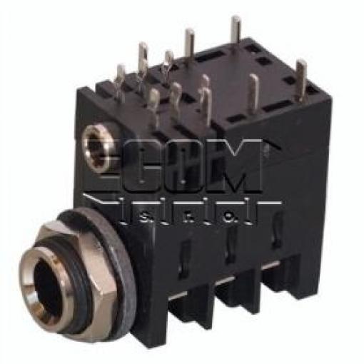 Jack zásuvka 3,5/6,3 mm stereo, panelová, plast, AMP ACJS-MHD985