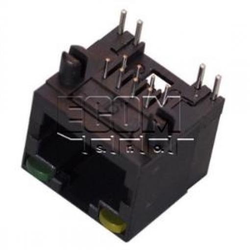 Zásuvka RJ-45 C0048-88NS02B0R, úhlové vývody, se 2× LED