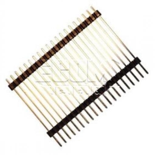 Kolíková lišta jednořadá 1×20, rozteč 2,54 mm, přímá, zlacená