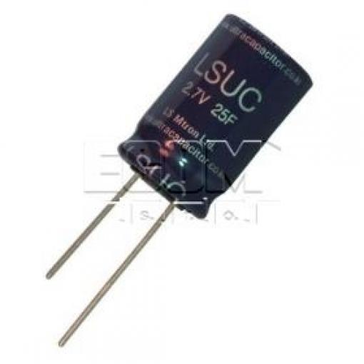 Superkondenzátor radiální LSUC 002R7R 0025F, 25 F / 2,7 V, RM 7,5 mm