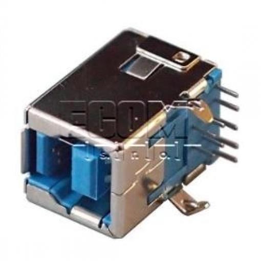 Konektor USB 3.0 zásuvka B, 90°, pozlacený, modrý