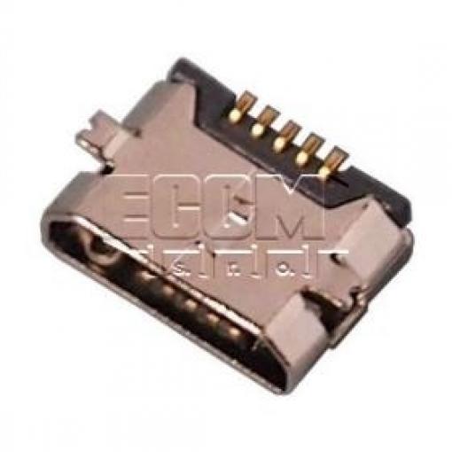 Konektor mikro USB B zásuvka, 1×5 vývody, 90°, SMD, černá