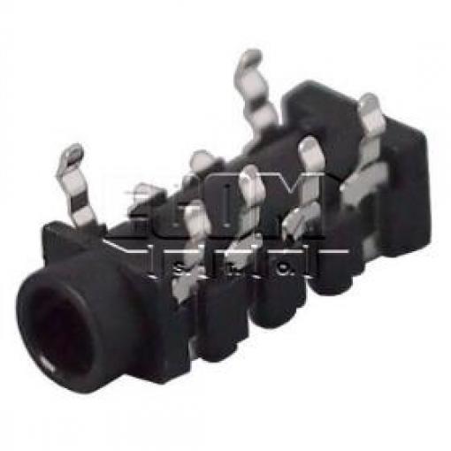 Jack zásuvka 3,5 mm stereo, oboustranná, 90°, 4pól, pouzdro PS