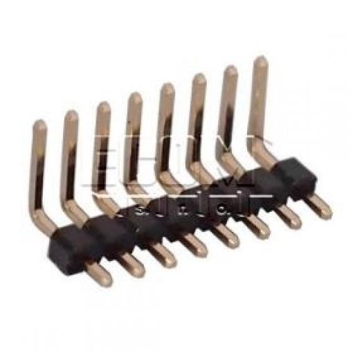 Kolíková lišta lámací HSU C2100-08ARGAR0R, 1×8, 90°, Au, 2,54 mm