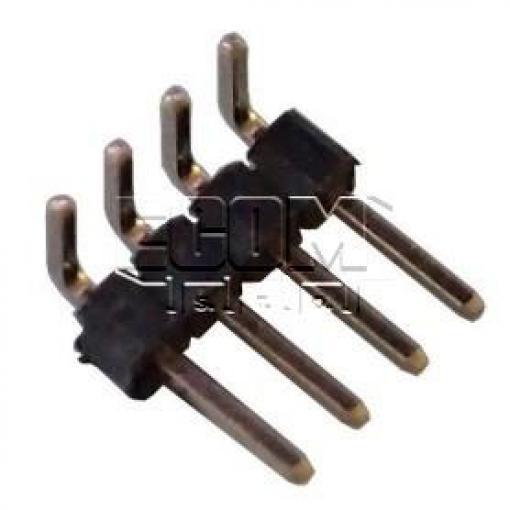 Kolíková lišta lámací 1×4, rozteč 2,54 mm, vývody 90°, Au