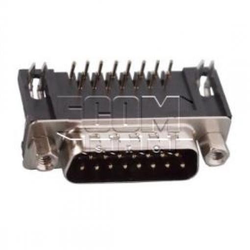 D-SUB vidlice 15-pin C0551-15MBCBGBR, úhlové vývody, pozlacené