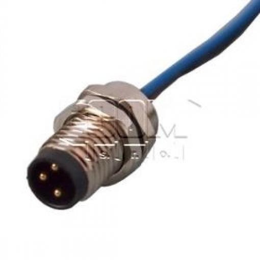Vidlice M8 kód A, 3 piny, 60 V / 3 A, IP67, panelová