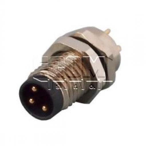 Vidlice M8A, 3 piny, panel, 60 V / 3 A, IP67
