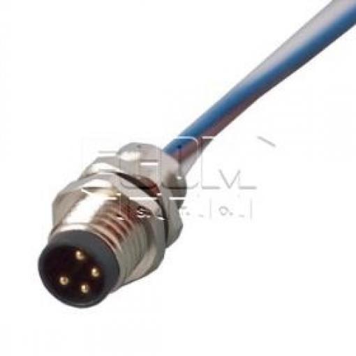 Vidlice M8 kód A, 4 piny, 60 V / 3 A, IP67, panelová