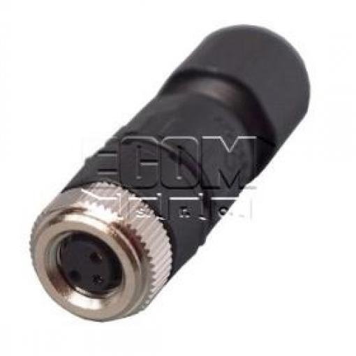 Zásuvka M8 kód A, 3 piny, 60 V / 3 A, IP67, kabel