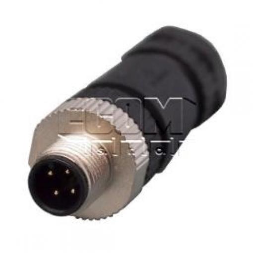 Vidlice M12 kód A, 4 piny, 250 V / 4 A, IP67, kabel