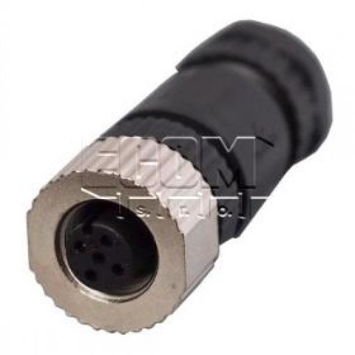 Zásuvka M12 kód A, 4 piny, 250 V / 4 A, IP67, na kabel