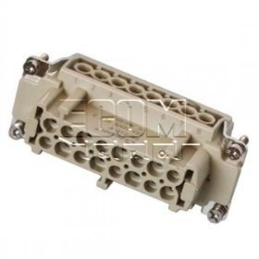 Kontaktní vložka HDC DE-016-F, zásuvka, 16 pin, 500 V