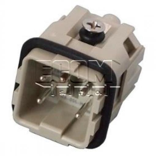 Kontaktní vložka HDC DA-004-M, vidlice, 4+PE pin, 250 V / 10 A