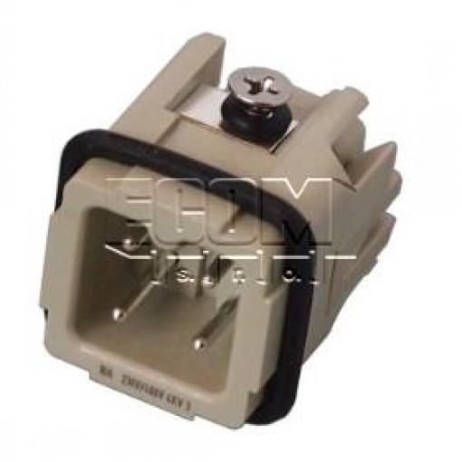 Kontaktní vložka HDC DA-003-M, vidlice, 3+PE pin, 250 V / 10 A